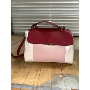 Steve Madden Billers Handbag Purse Women's Faux Leather Burgundy Cream Pink